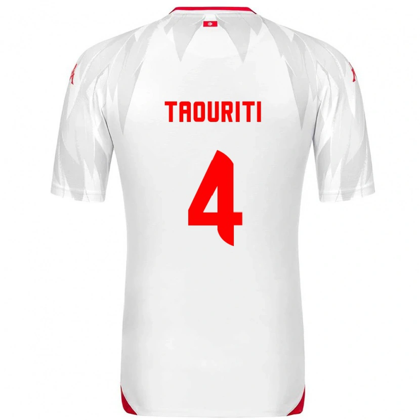 Danxen Kvinnor Tunisien Ryan Taouriti #4 Vit Röd Hemmatröja Matchtröjor 26-28 Tröjor T-Tröja