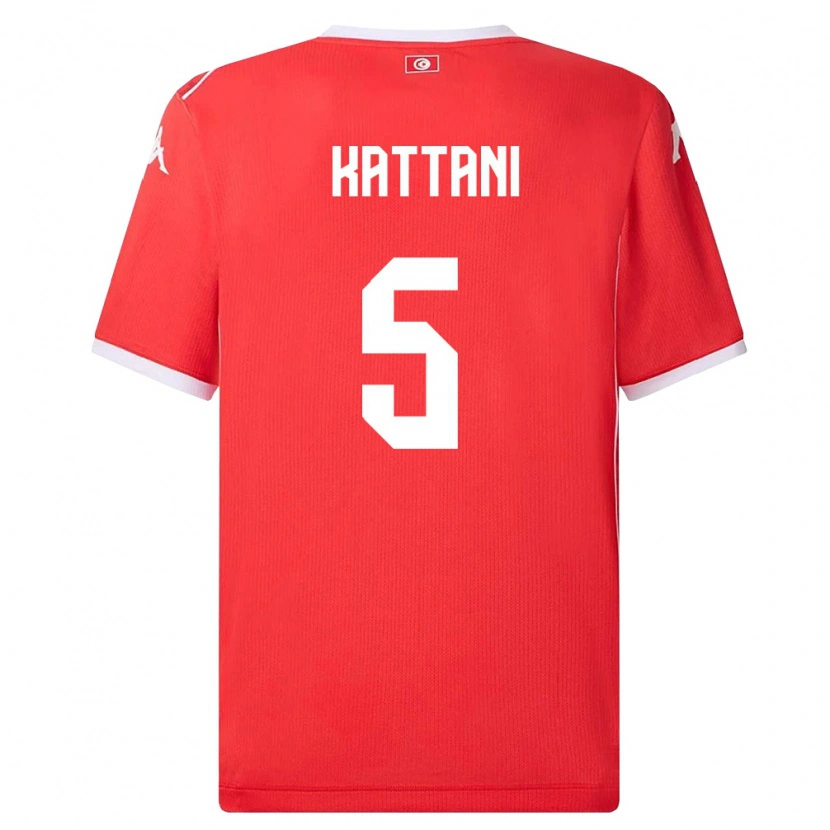 Danxen Kvinnor Tunisien Ayoub Kattani #5 Röd Vit Hemmatröja Matchtröjor 26-28 Tröjor T-Tröja