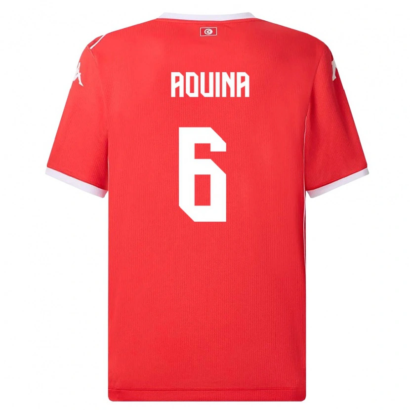 Danxen Kvinnor Tunisien Rania Aouina #6 Röd Vit Hemmatröja Matchtröjor 26-28 Tröjor T-Tröja