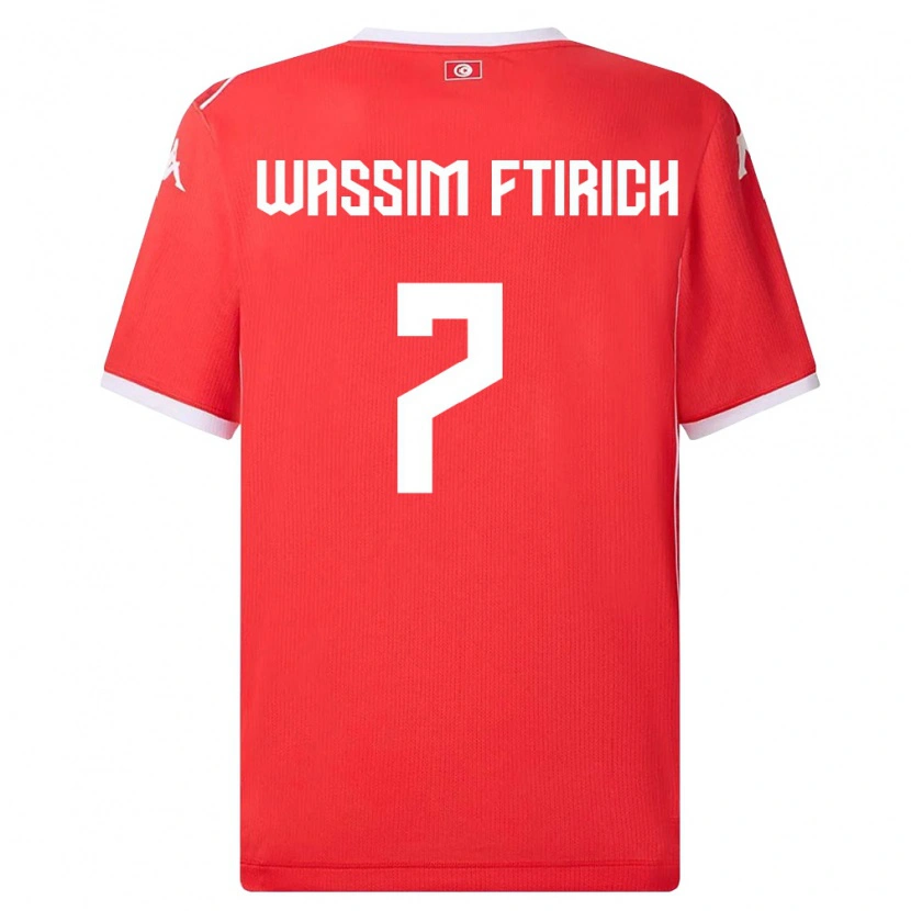 Danxen Kvinnor Tunisien Mohamed Wassim Ftirich #7 Röd Vit Hemmatröja Matchtröjor 26-28 Tröjor T-Tröja