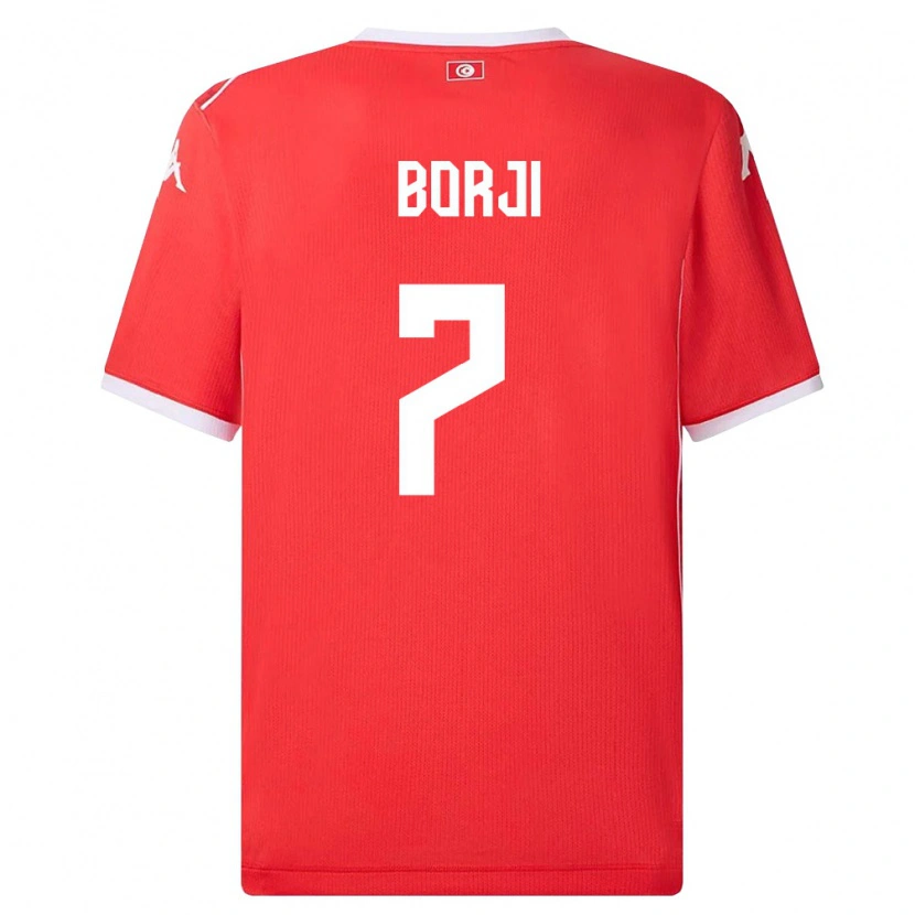 Danxen Kvinnor Tunisien Adem Borji #7 Röd Vit Hemmatröja Matchtröjor 26-28 Tröjor T-Tröja