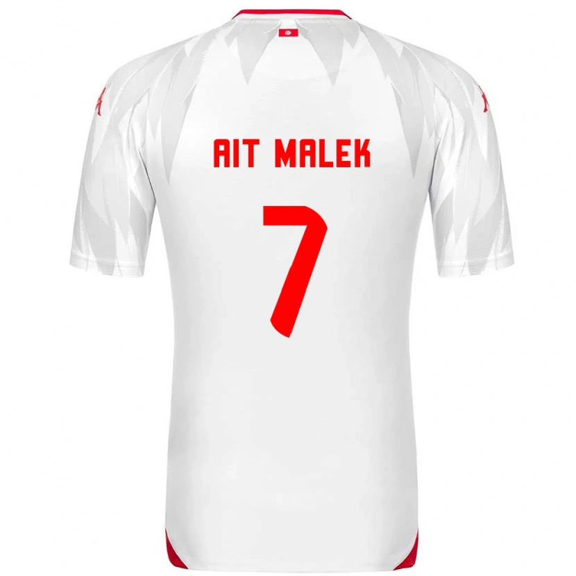 Danxen Kvinnor Tunisien Bilel Aït Malek #7 Vit Röd Hemmatröja Matchtröjor 26-28 Tröjor T-Tröja