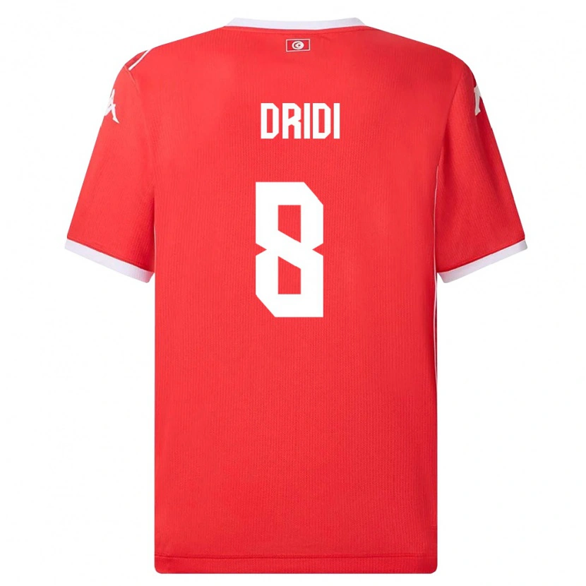 Danxen Kvinnor Tunisien Yassine Dridi #8 Röd Vit Hemmatröja Matchtröjor 26-28 Tröjor T-Tröja