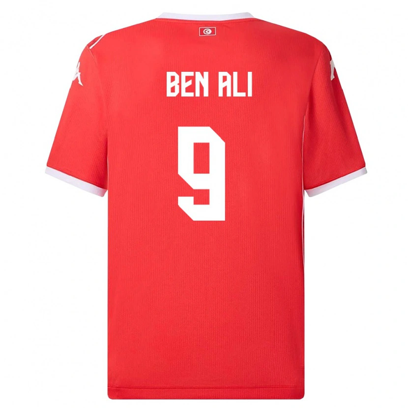 Danxen Kvinnor Tunisien Omar Ben Ali #9 Röd Vit Hemmatröja Matchtröjor 26-28 Tröjor T-Tröja