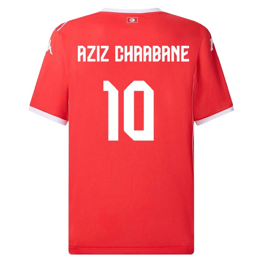Danxen Kvinnor Tunisien Mohamed Aziz Chaabane #10 Röd Vit Hemmatröja Matchtröjor 26-28 Tröjor T-Tröja