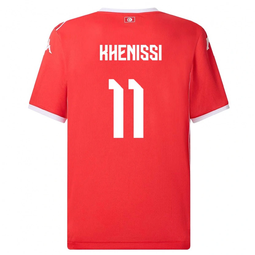 Danxen Kvinnor Tunisien Taha Yassine Khenissi #11 Röd Vit Hemmatröja Matchtröjor 26-28 Tröjor T-Tröja
