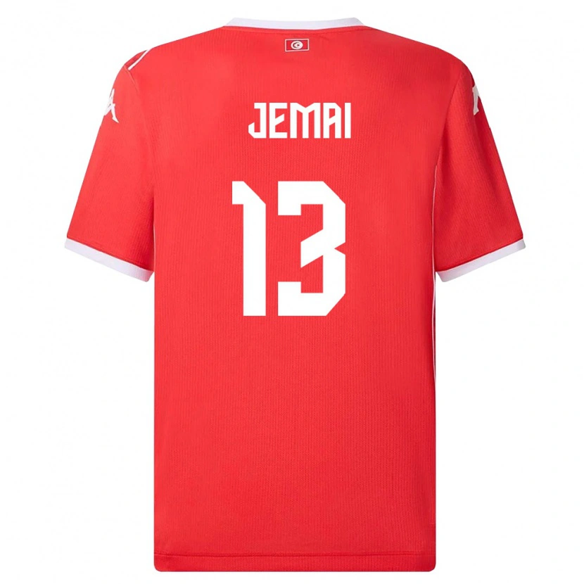 Danxen Kvinnor Tunisien Yasmine Jemai #13 Röd Vit Hemmatröja Matchtröjor 26-28 Tröjor T-Tröja