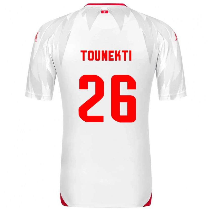Danxen Kvinnor Tunisien Sebastian Tounekti #26 Vit Röd Hemmatröja Matchtröjor 26-28 Tröjor T-Tröja