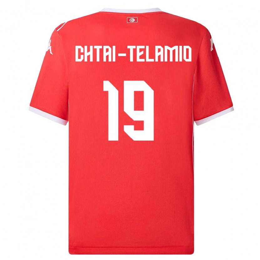 Danxen Kvinnor Tunisien Zayon Chtaï-Telamio #19 Röd Vit Hemmatröja Matchtröjor 26-28 Tröjor T-Tröja