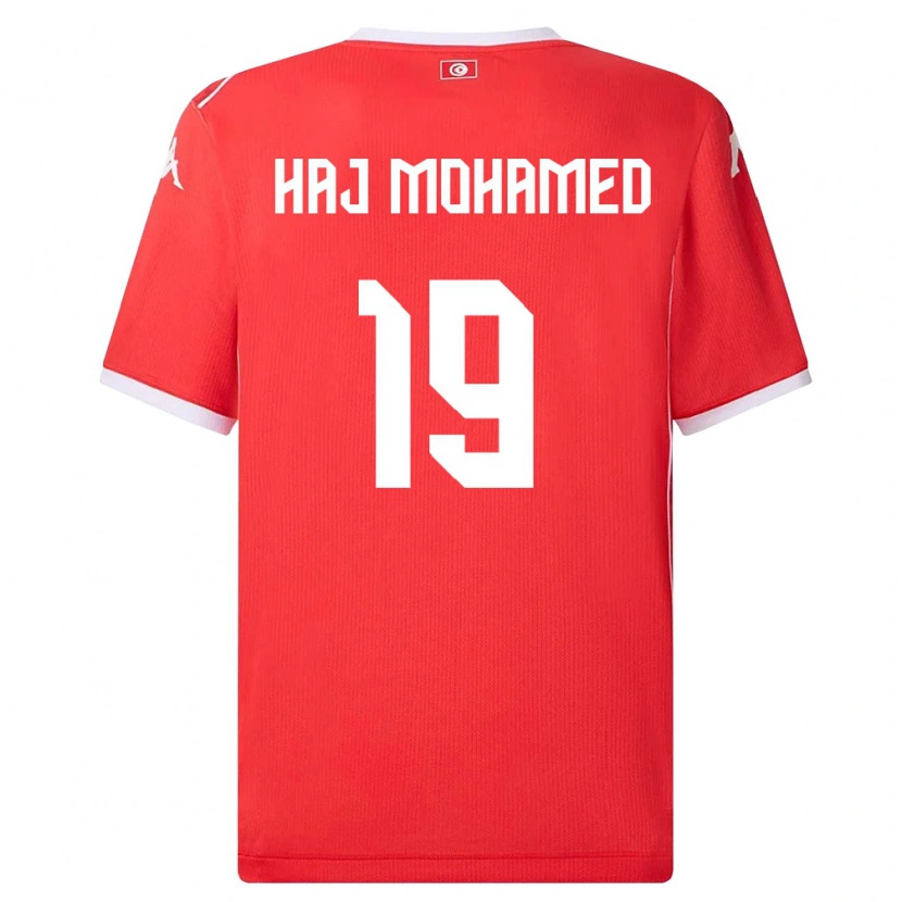 Danxen Kvinnor Tunisien Anas Haj Mohamed #19 Röd Vit Hemmatröja Matchtröjor 26-28 Tröjor T-Tröja