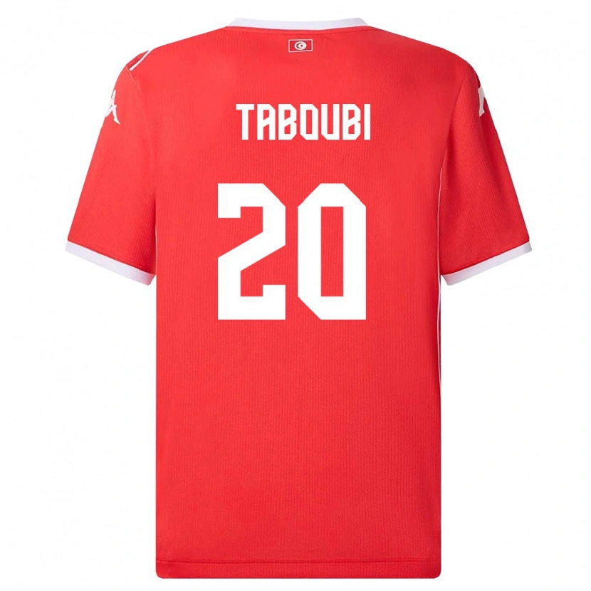 Danxen Kvinnor Tunisien Ayhem Taboubi #20 Röd Vit Hemmatröja Matchtröjor 26-28 Tröjor T-Tröja