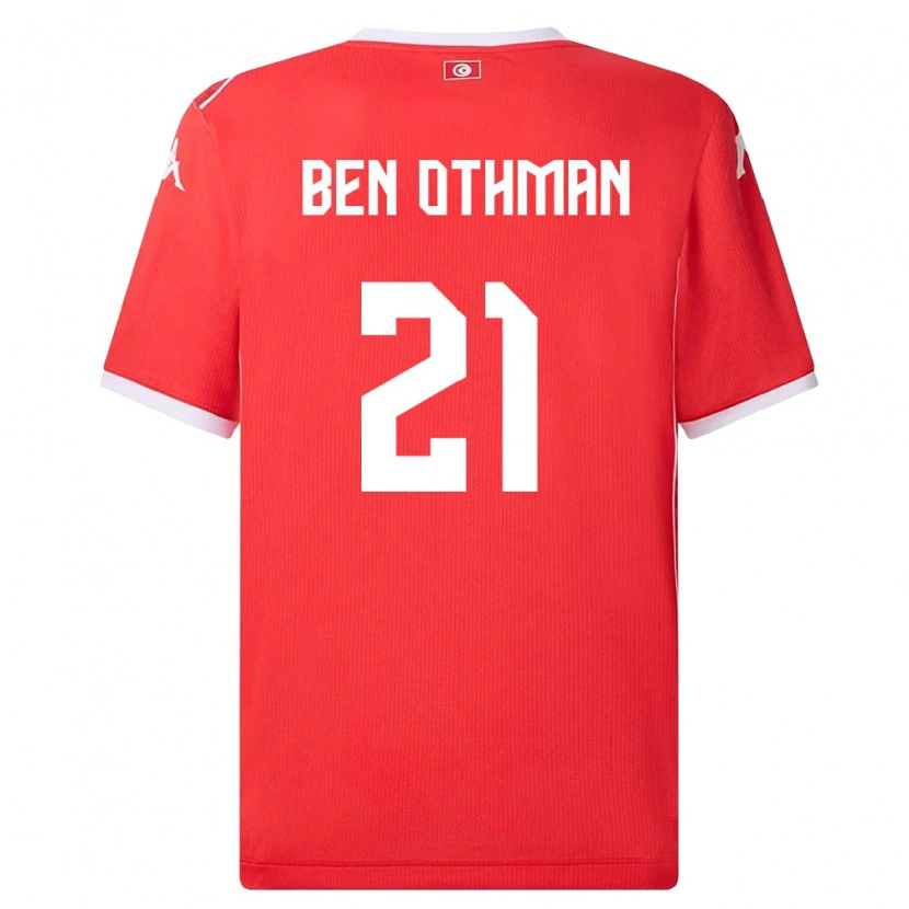 Danxen Kvinnor Tunisien Khairi Ben Othman #21 Röd Vit Hemmatröja Matchtröjor 26-28 Tröjor T-Tröja