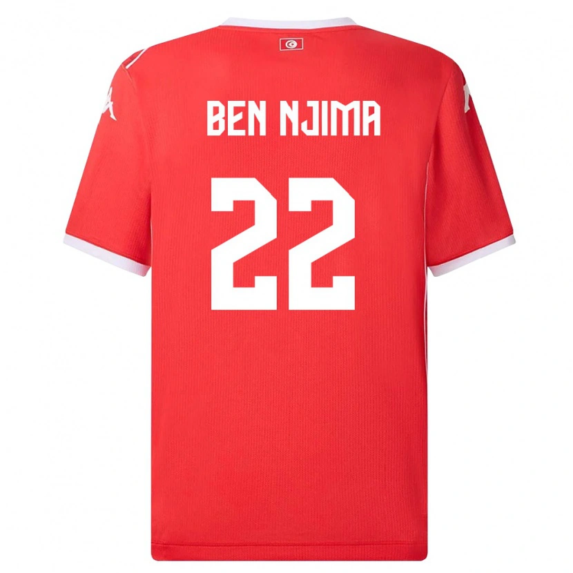 Danxen Kvinnor Tunisien Firas Ben Njima #22 Röd Vit Hemmatröja Matchtröjor 26-28 Tröjor T-Tröja