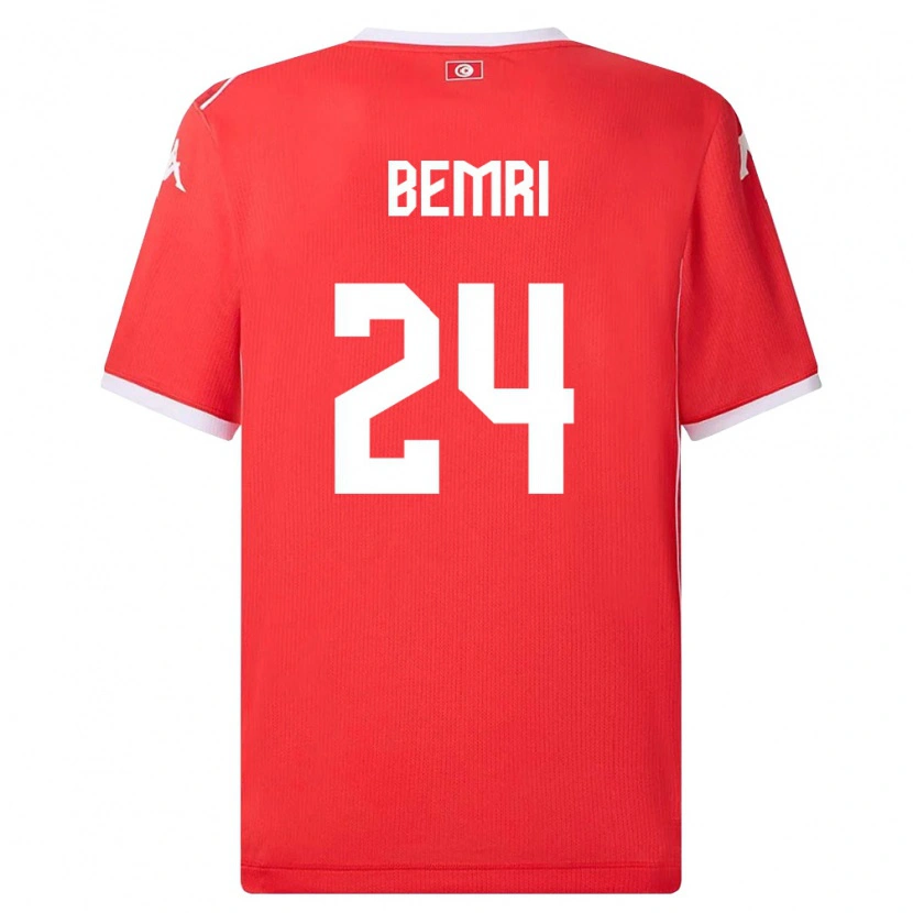 Danxen Kvinnor Tunisien Ahmed Bemri #24 Röd Vit Hemmatröja Matchtröjor 26-28 Tröjor T-Tröja