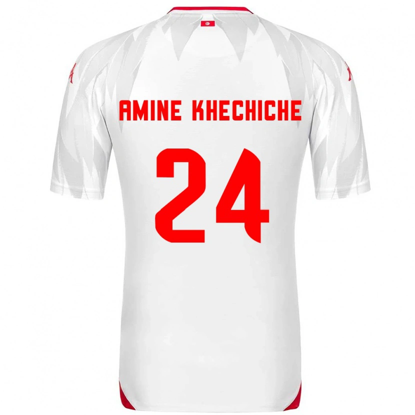 Danxen Kvinnor Tunisien Mohamed Amine Khechiche #24 Vit Röd Hemmatröja Matchtröjor 26-28 Tröjor T-Tröja