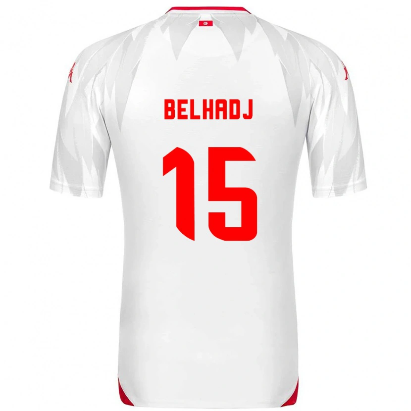 Danxen Kvinnor Tunisien Mohamed Belhadj Mahmoud #15 Vit Röd Hemmatröja Matchtröjor 26-28 Tröjor T-Tröja