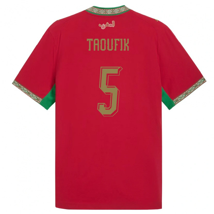 Danxen Kvinnor Marocko Rayane Taoufik #5 Röd Grön Vit Hemmatröja Matchtröjor 26-28 Tröjor T-Tröja