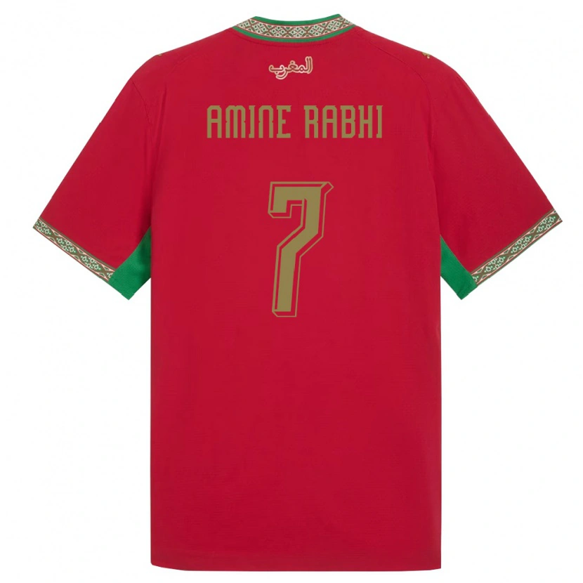 Danxen Kvinnor Marocko Mohamed Amine Rabhi #7 Röd Grön Vit Hemmatröja Matchtröjor 26-28 Tröjor T-Tröja