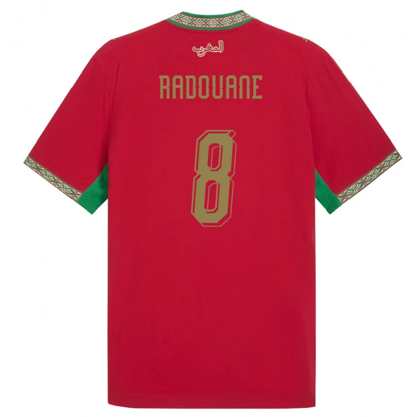 Danxen Kvinnor Marocko Mohamed Radouane #8 Röd Grön Vit Hemmatröja Matchtröjor 26-28 Tröjor T-Tröja