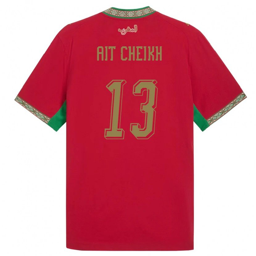Danxen Kvinnor Marocko Driss Ait Cheikh #13 Röd Grön Vit Hemmatröja Matchtröjor 26-28 Tröjor T-Tröja