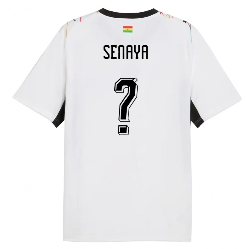 Danxen Kvinnor Ghana Marvin Senaya #0 Vit Svart Gul Hemmatröja Matchtröjor 26-28 Tröjor T-Tröja