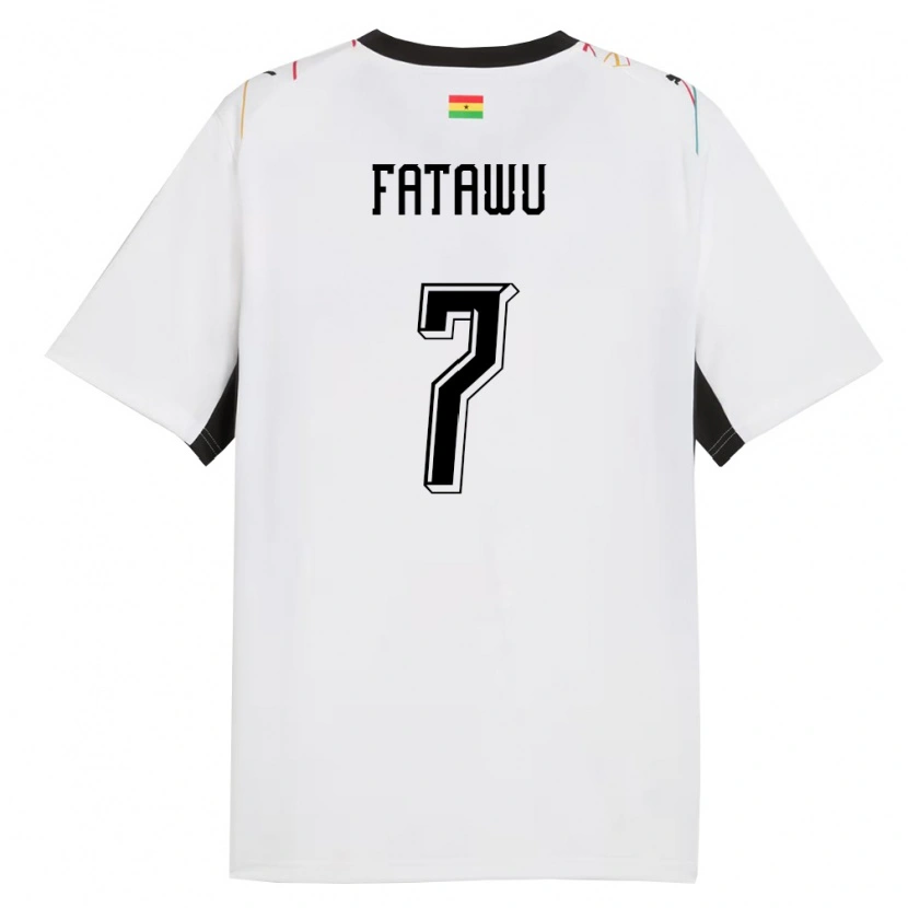 Danxen Kvinnor Ghana Abdul Fatawu #7 Vit Svart Gul Hemmatröja Matchtröjor 26-28 Tröjor T-Tröja