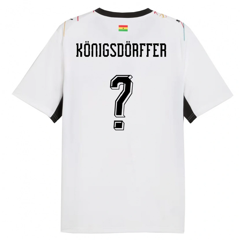 Danxen Kvinnor Ghana Ransford Königsdörffer #0 Vit Svart Gul Hemmatröja Matchtröjor 26-28 Tröjor T-Tröja