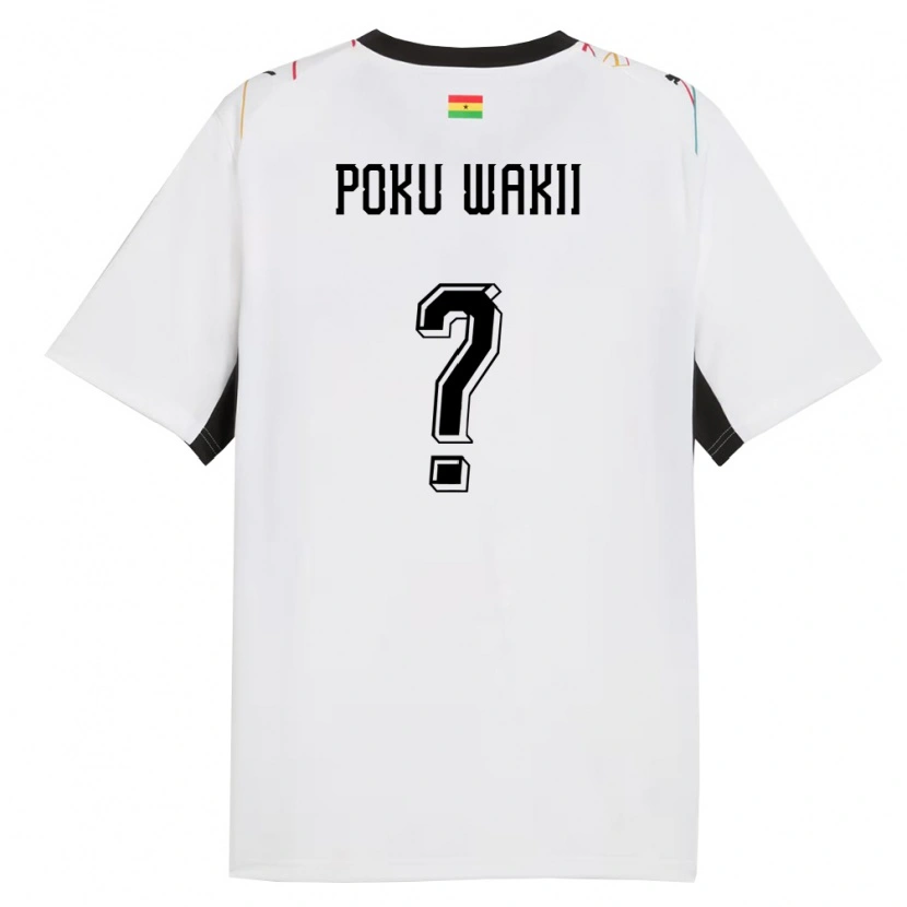 Danxen Kvinnor Ghana Godfred Poku Wakii #0 Vit Svart Gul Hemmatröja Matchtröjor 26-28 Tröjor T-Tröja