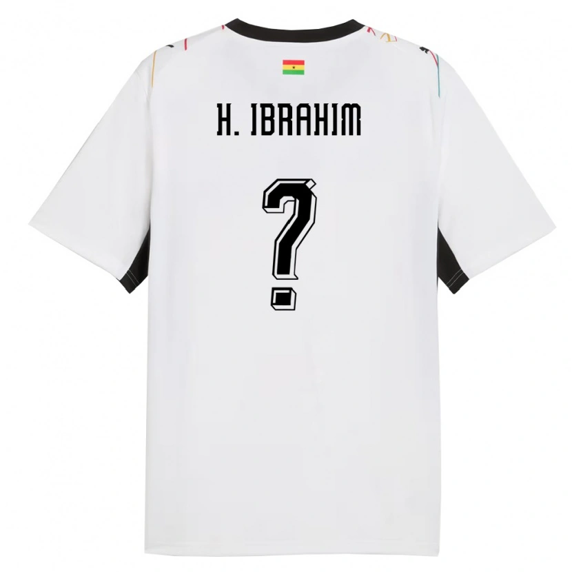 Danxen Kvinnor Ghana Hafiz Ibrahim #0 Vit Svart Gul Hemmatröja Matchtröjor 26-28 Tröjor T-Tröja