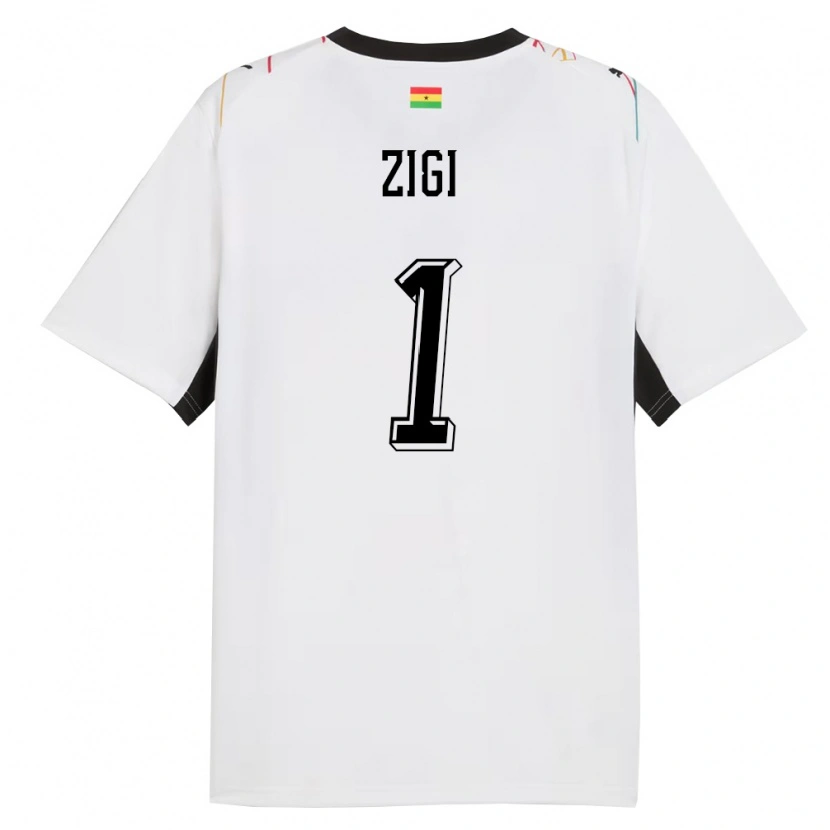 Danxen Kvinnor Ghana Lawrence Ati Zigi #1 Vit Svart Gul Hemmatröja Matchtröjor 26-28 Tröjor T-Tröja