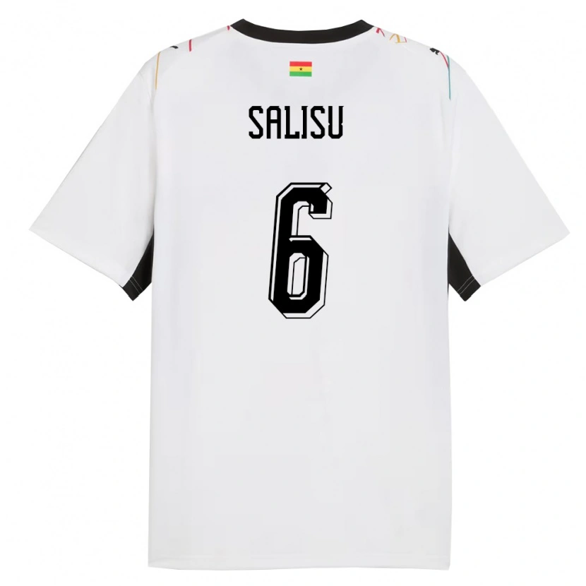 Danxen Kvinnor Ghana Mohammed Salisu #6 Vit Svart Gul Hemmatröja Matchtröjor 26-28 Tröjor T-Tröja