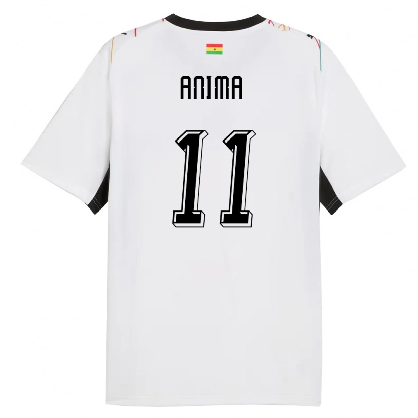 Danxen Kvinnor Ghana Naomi Anima #11 Vit Svart Gul Hemmatröja Matchtröjor 26-28 Tröjor T-Tröja