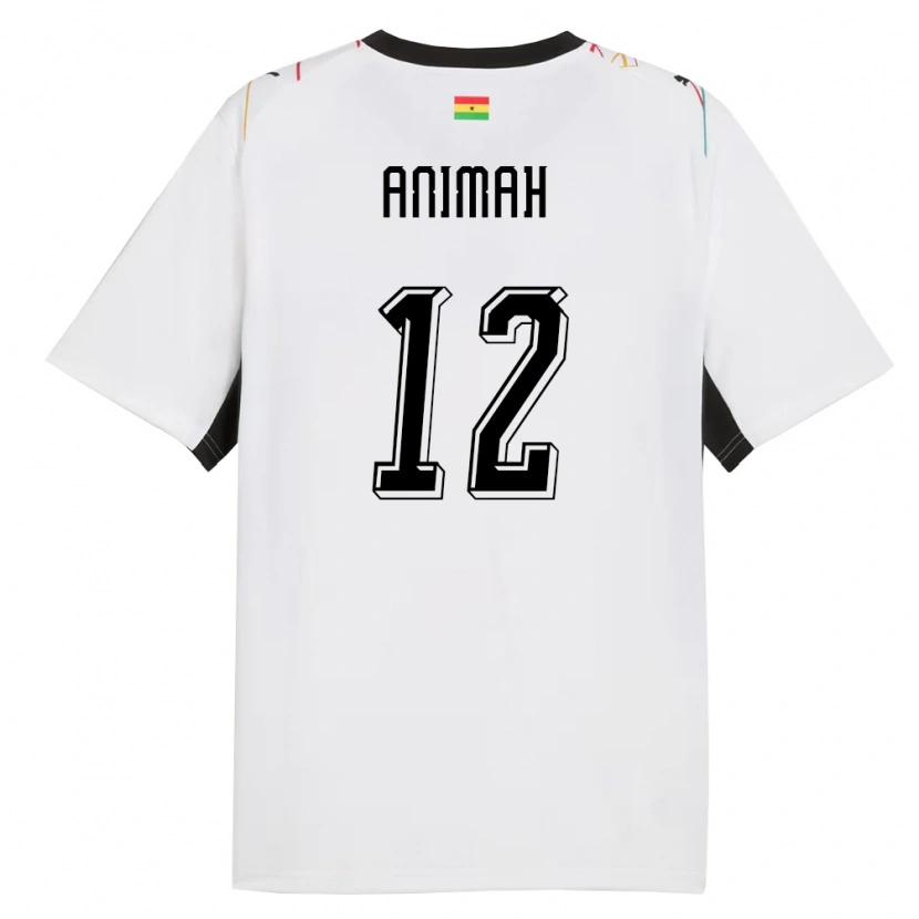 Danxen Kvinnor Ghana Grace Animah #12 Vit Svart Gul Hemmatröja Matchtröjor 26-28 Tröjor T-Tröja