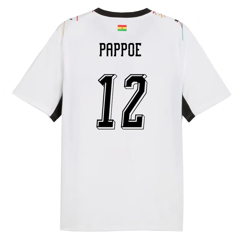 Danxen Kvinnor Ghana Isaac Pappoe #12 Vit Svart Gul Hemmatröja Matchtröjor 26-28 Tröjor T-Tröja