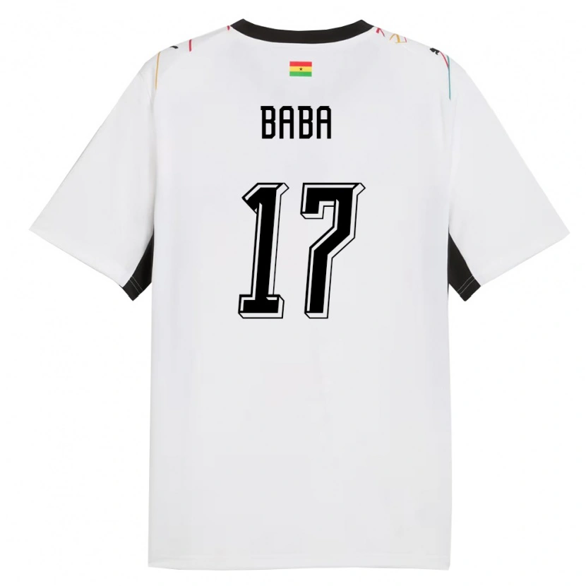 Danxen Kvinnor Ghana Abdul-Rahman Baba #17 Vit Svart Gul Hemmatröja Matchtröjor 26-28 Tröjor T-Tröja