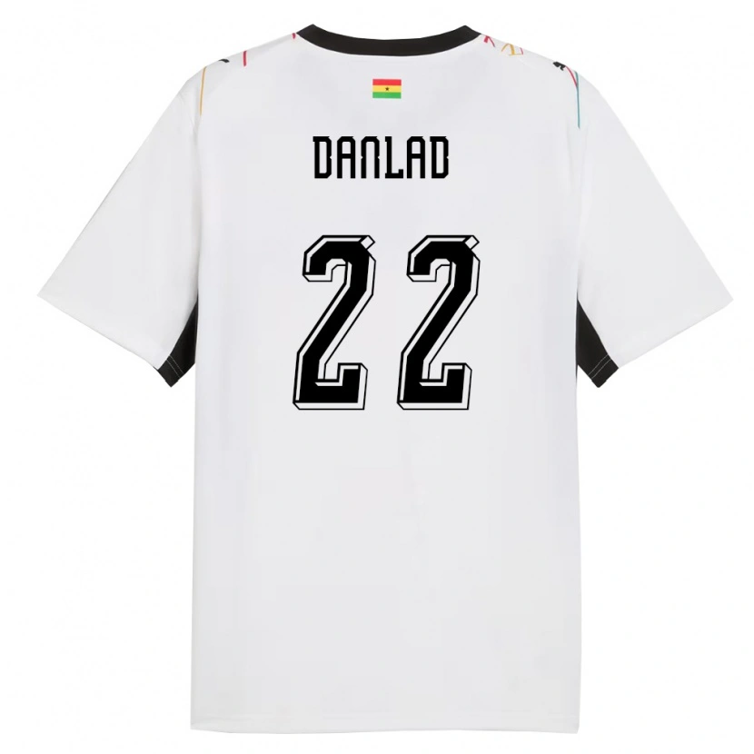 Danxen Kvinnor Ghana Ibrahim Danlad #22 Vit Svart Gul Hemmatröja Matchtröjor 26-28 Tröjor T-Tröja