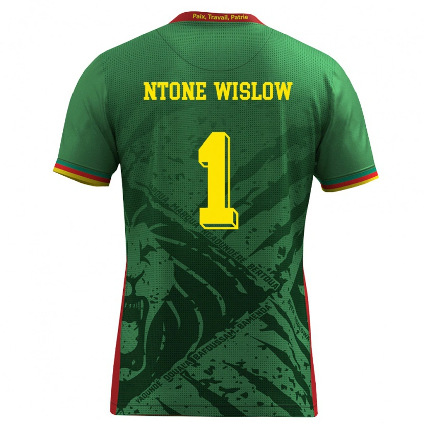 Danxen Kvinnor Kamerun Junior Hecube Ntone Wislow #1 Grön Gul Röd Hemmatröja Matchtröjor 26-28 Tröjor T-Tröja