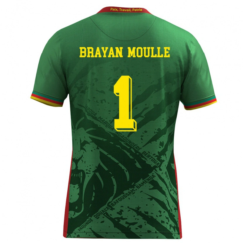 Danxen Kvinnor Kamerun Jason Brayan Moulle #1 Grön Gul Röd Hemmatröja Matchtröjor 26-28 Tröjor T-Tröja
