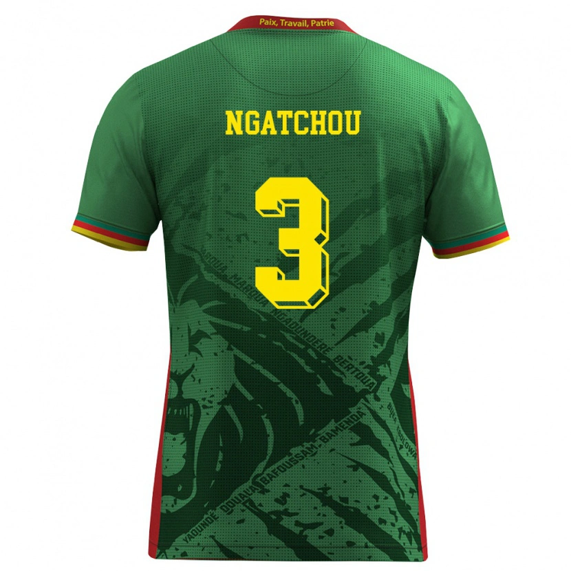Danxen Kvinnor Kamerun Ricky Ngatchou Kamtchouang #3 Grön Gul Röd Hemmatröja Matchtröjor 26-28 Tröjor T-Tröja