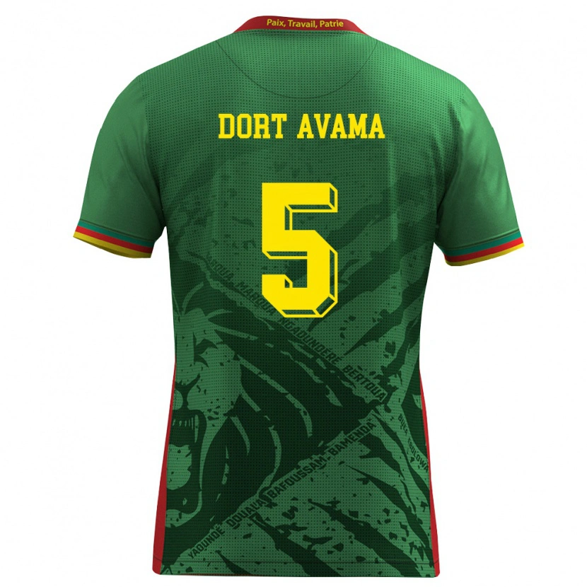 Danxen Kvinnor Kamerun Dieu Ne Dort Avama #5 Grön Gul Röd Hemmatröja Matchtröjor 26-28 Tröjor T-Tröja