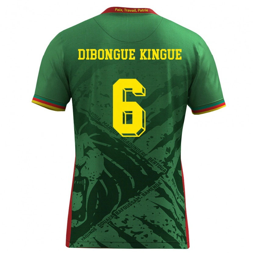 Danxen Kvinnor Kamerun Gael Dibongue Kingue #6 Grön Gul Röd Hemmatröja Matchtröjor 26-28 Tröjor T-Tröja