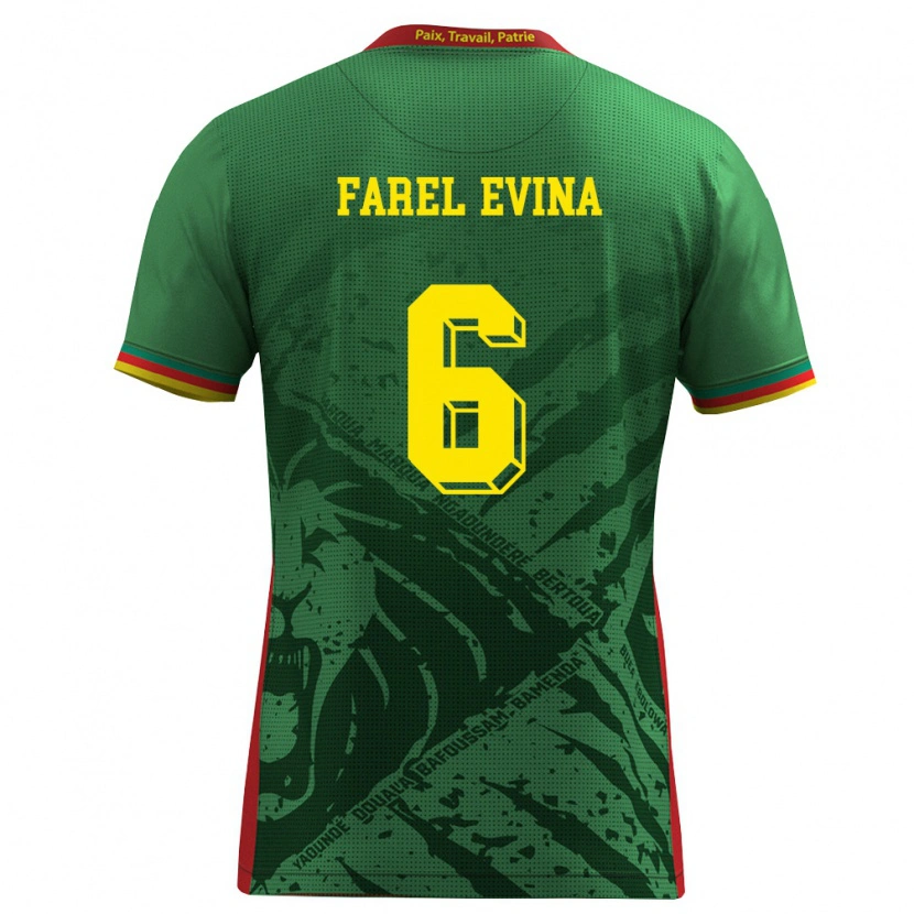 Danxen Kvinnor Kamerun Sony Farel Evina #6 Grön Gul Röd Hemmatröja Matchtröjor 26-28 Tröjor T-Tröja