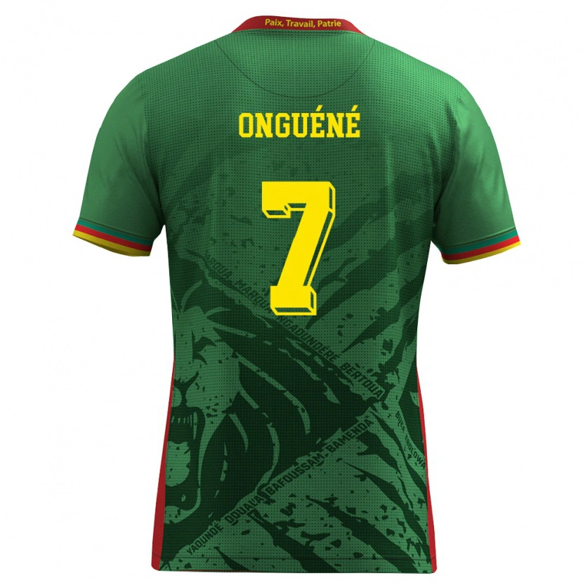 Danxen Kvinnor Kamerun Gabrielle Onguene #7 Grön Gul Röd Hemmatröja Matchtröjor 26-28 Tröjor T-Tröja