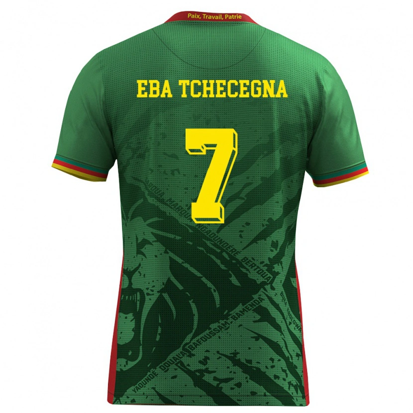 Danxen Kvinnor Kamerun Arnold Eba Tchecegna #7 Grön Gul Röd Hemmatröja Matchtröjor 26-28 Tröjor T-Tröja