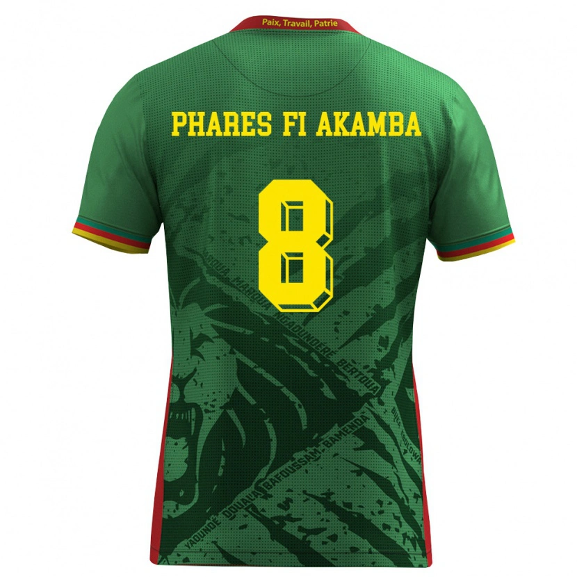 Danxen Kvinnor Kamerun Collins Phares Fi Akamba #8 Grön Gul Röd Hemmatröja Matchtröjor 26-28 Tröjor T-Tröja