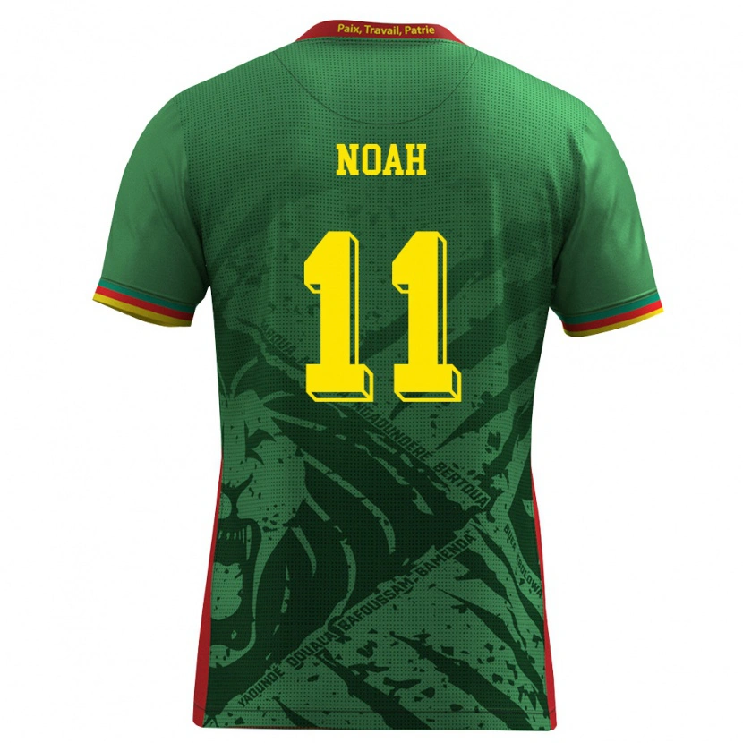 Danxen Kvinnor Kamerun Yanick Noah #11 Grön Gul Röd Hemmatröja Matchtröjor 26-28 Tröjor T-Tröja