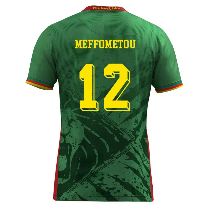 Danxen Kvinnor Kamerun Falonne Meffometou #12 Grön Gul Röd Hemmatröja Matchtröjor 26-28 Tröjor T-Tröja