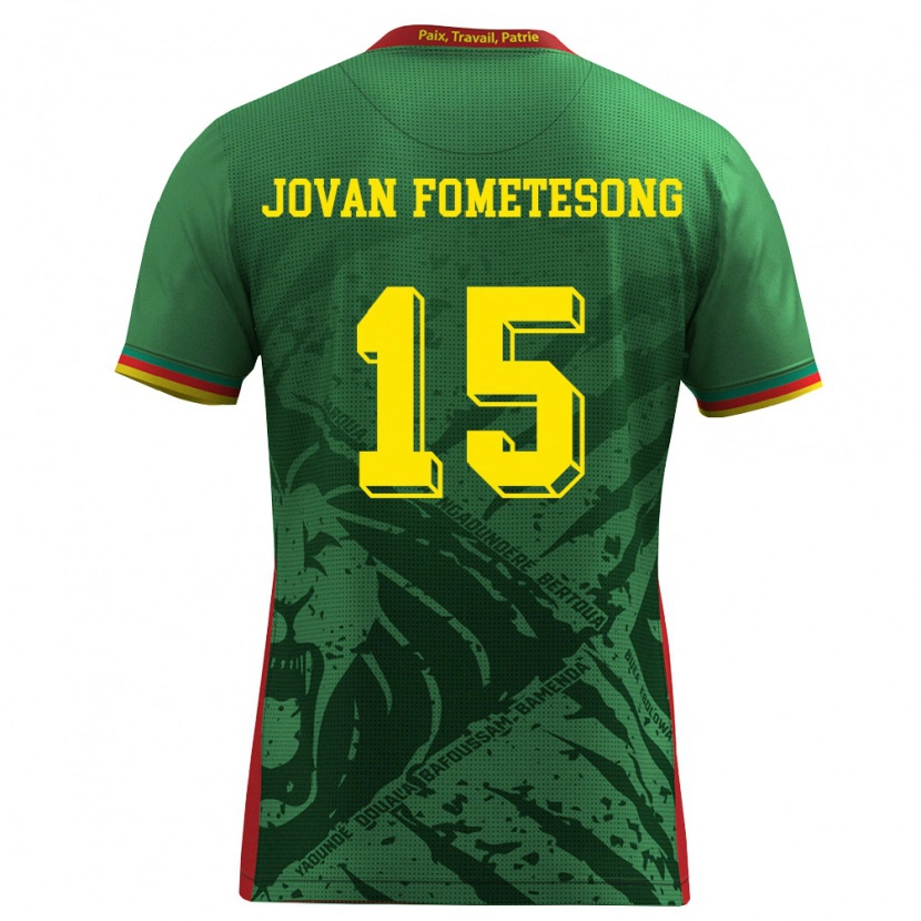 Danxen Kvinnor Kamerun Ralph Jovan Fometesong #15 Grön Gul Röd Hemmatröja Matchtröjor 26-28 Tröjor T-Tröja