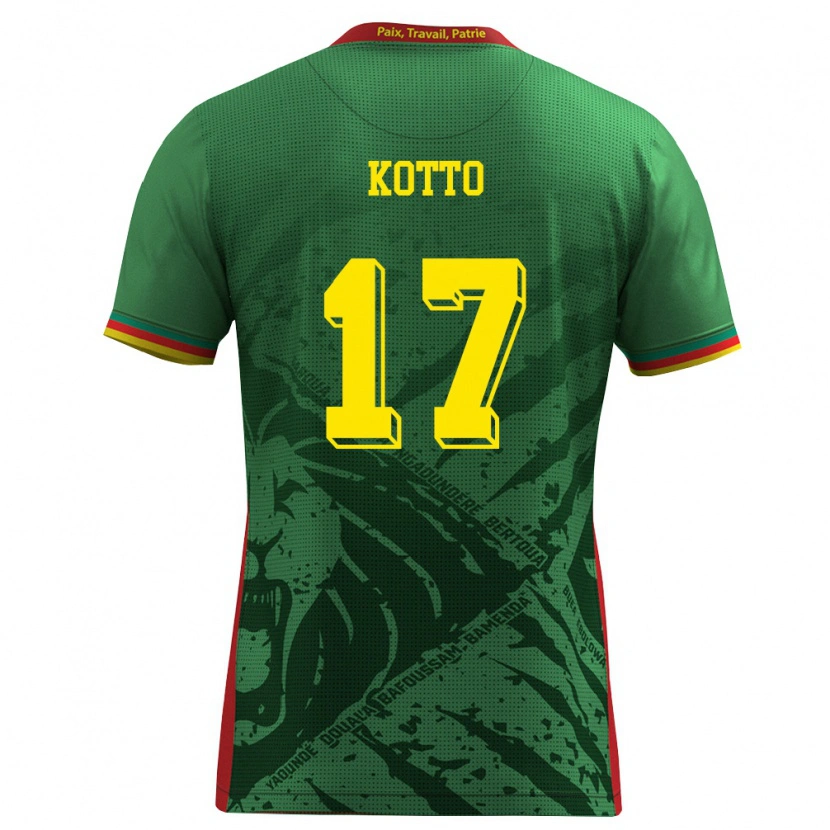 Danxen Kvinnor Kamerun Samuel Kotto #17 Grön Gul Röd Hemmatröja Matchtröjor 26-28 Tröjor T-Tröja