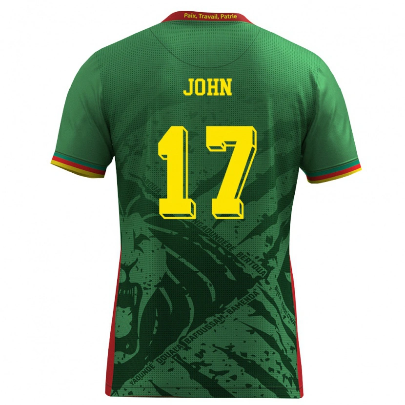 Danxen Kvinnor Kamerun Nchindo John #17 Grön Gul Röd Hemmatröja Matchtröjor 26-28 Tröjor T-Tröja
